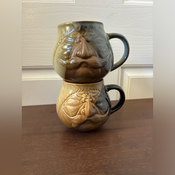 2 Vintage Pottery Craft ‘USA 70s Expression Face Ceramic Mugs - Picture 2 of 12